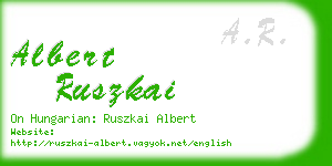 albert ruszkai business card